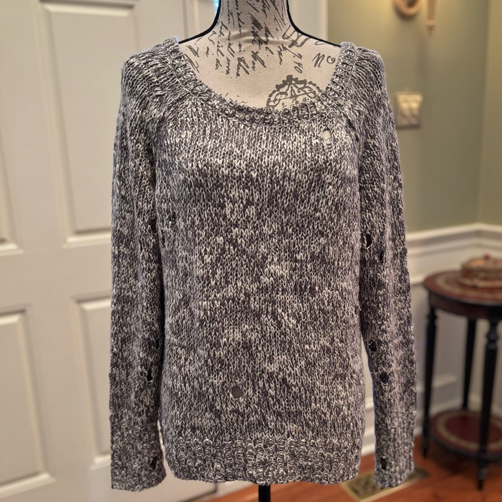 Women's Vintage Havana Soft Marled Reversible Sweater Side Zippers EUC Medium